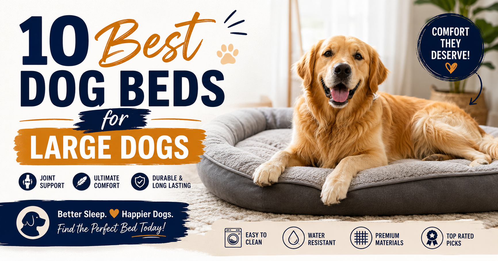10 best dog beds for large dogs in 2026 comfort, support & durability